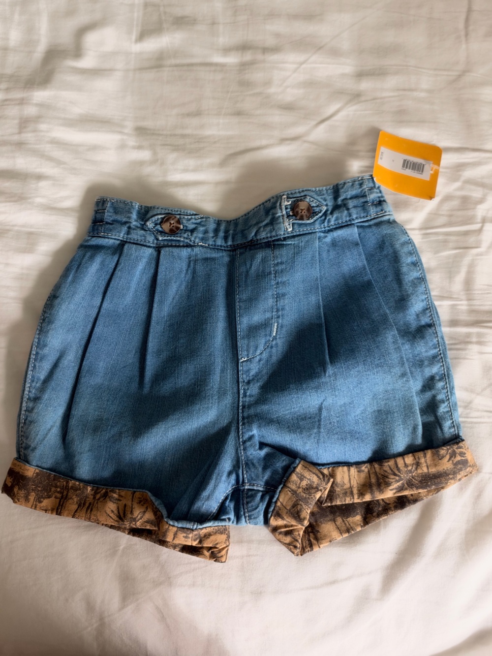 Toddler Banana Republic Blue Elastic Jean Shorts with Printed Cuff